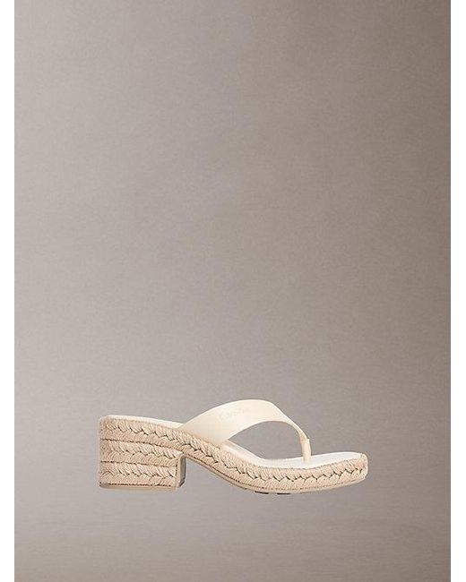 Calvin Klein Multicolor Beta Leather Espadrille Heeled Sandals