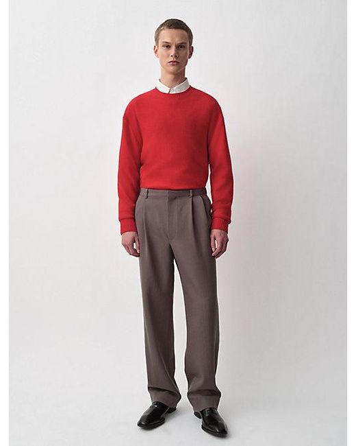 Calvin Klein Red Byron Crewneck Jumper for men