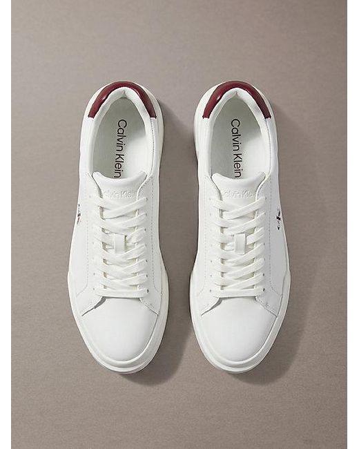 Calvin Klein Metallic Leather Durable Traction Chunky Trainers