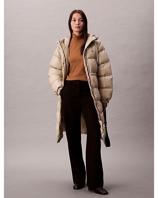Calvin Klein Multicolor Jeans High Shine Hooded Puffer Coat