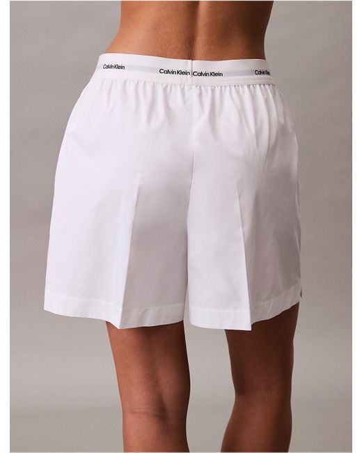 Calvin Klein White Calvin Klein Logo Waistband Cotton Shorts