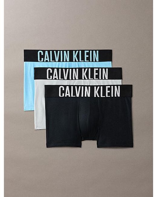 Calvin Klein Black 3 Pack Trunks Intense Power Cotton for men