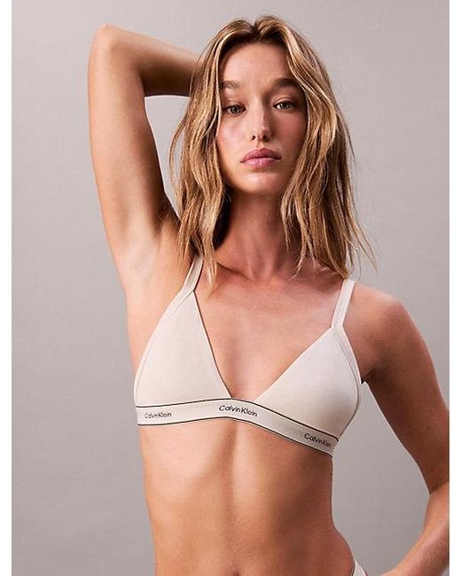 Calvin Klein Multicolor Unlined Triangle Bra Heritage Cotton Stretch