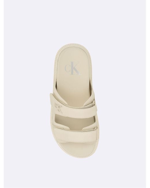 Calvin Klein White Donnie Double Strap Sandal