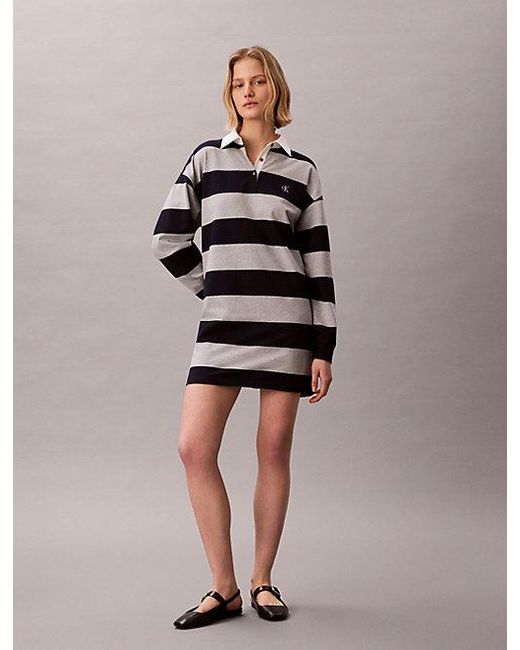 Calvin Klein Multicolor Jeans Varsity Stripe Polo Mini Dress