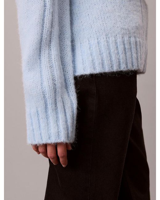 Calvin Klein White Brushed Blend Pullover Jumper