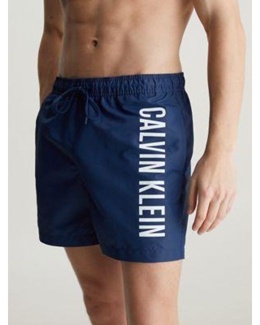 Calvin Klein Medium Zwemshort Met Trekkoord - Intense Power in het Blue voor heren