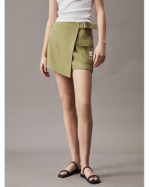 Falda pantalón cruzada de trabajo Calvin Klein de color Natural
