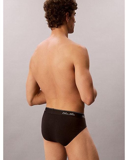 Calvin Klein Black 3 Pack Hip Briefs Icon Cotton Stretch for men