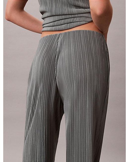 Calvin Klein Gray Plisse Pull On Lounge Trousers
