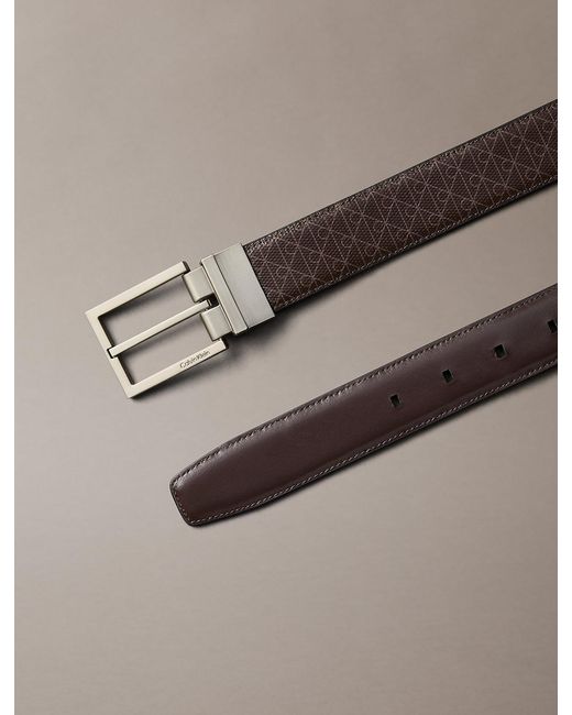 Cintura Con Logo Emblem Double-Face di Calvin Klein in Multicolor da Uomo