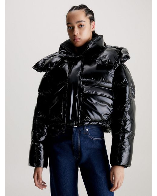 Calvin klein high shine puffer jacket Clearance
