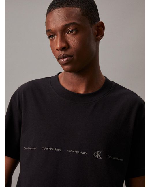Calvin Klein Black Repeat Logo T-shirt for men
