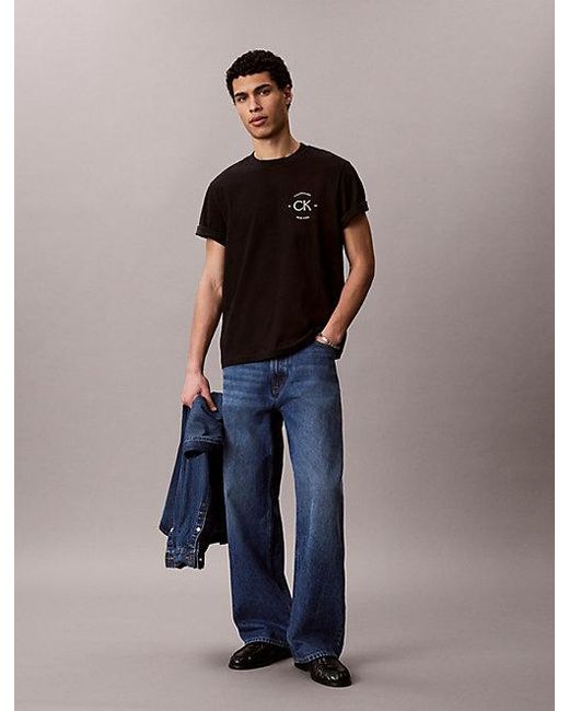 Calvin Klein Black Jeans Embroidered Logo T-Shirt for men
