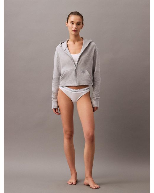 Calvin Klein Gray Lounge Zip Up Hoodie