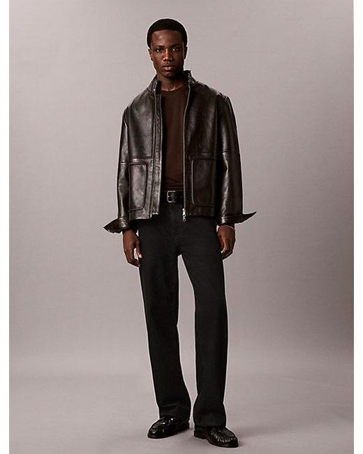 Calvin Klein Brown Slim Cotton Badge T-Shirt for men