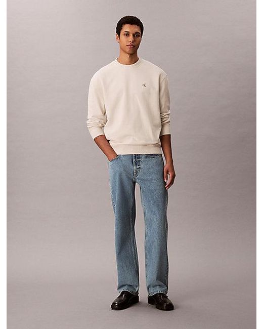 Calvin Klein Gray Jeans Relaxed Monogram Sweatshirt for men