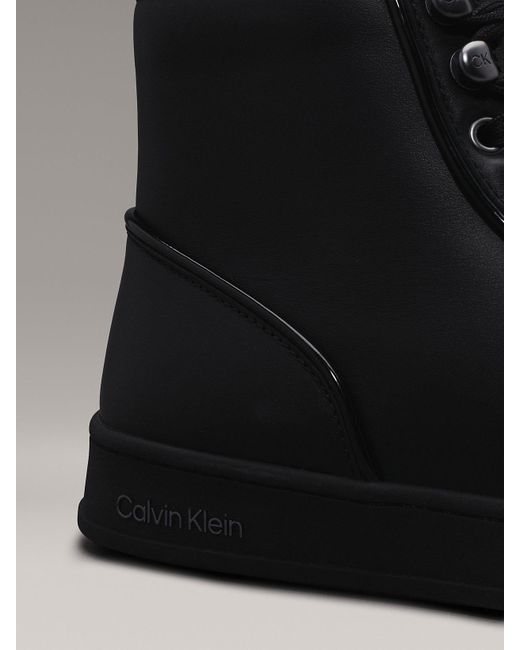 Calvin Klein Black Leather High-Top Trainers for men