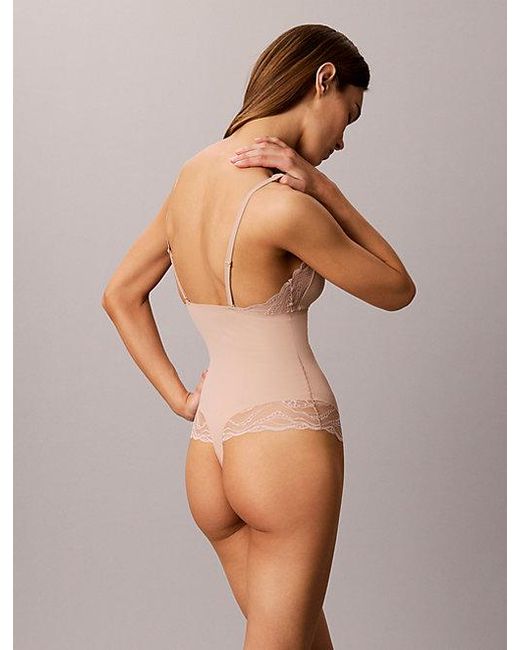 Calvin Klein Natural Shapewear Bodysuit Sensual Stretch Lace