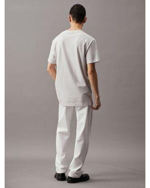 Calvin Klein Lang Relaxed Katoenen T-shirt in het White voor heren