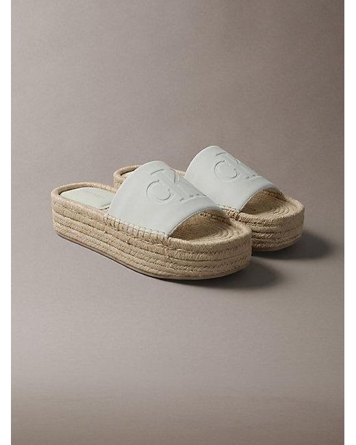 Calvin Klein Gray Ebeth Platform Espadrille Sliders
