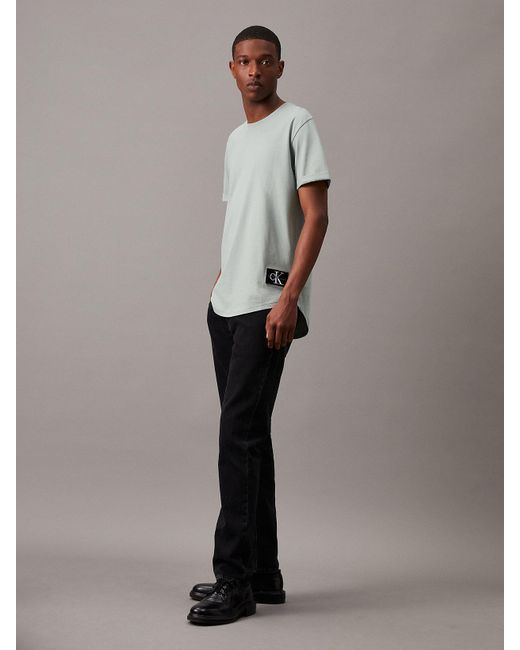 Calvin Klein Gray Cotton Badge T-shirt for men