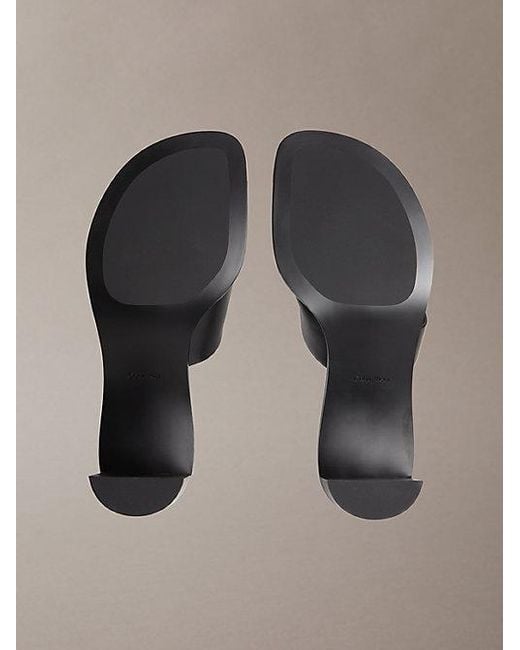 Calvin Klein Multicolor Marghe Leather Heeled Thong Sandals