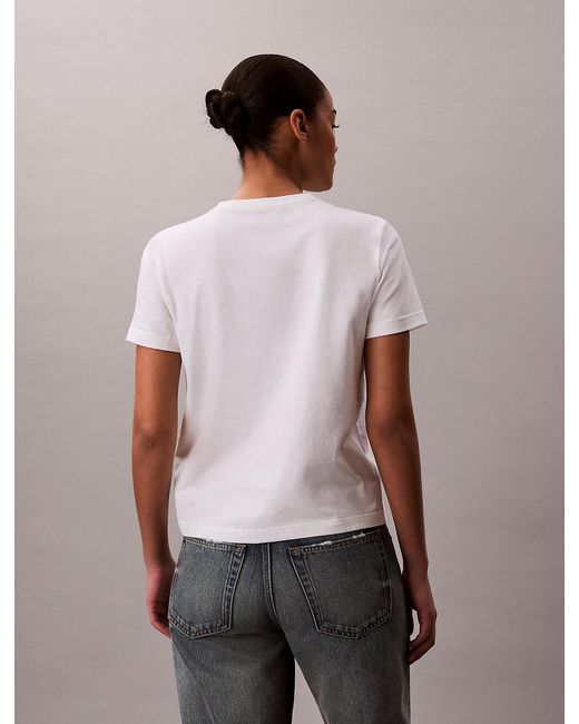 Calvin Klein White Soft Cotton Badge T-Shirt