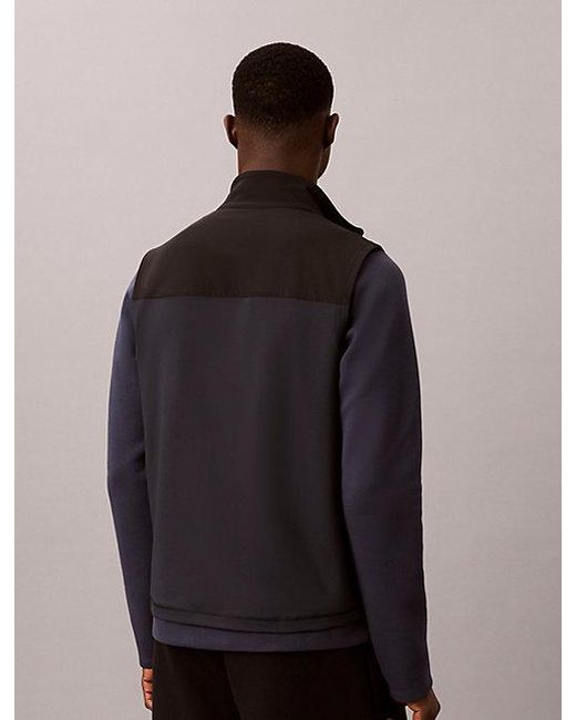 Calvin Klein Black Sport Water Repellent Performance Gilet for men