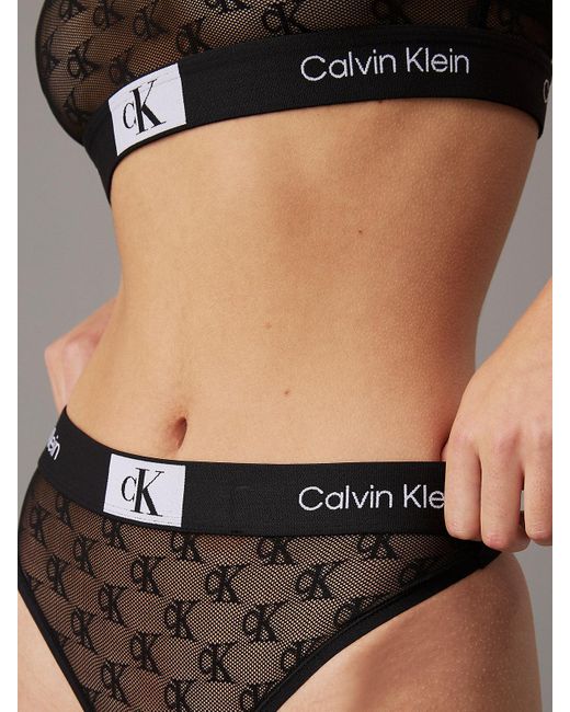 Calvin Klein Bralette And Thong Set in Black Lyst UK
