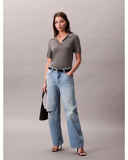 Relaxed 90's Distressed Jeans Calvin Klein de color Blue