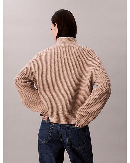 Calvin Klein Blue Lässiger, Dicker Rippen-Pullover Mit Rollkragen