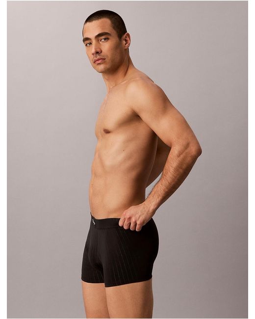 Calvin Klein Black Cotton Stretch Script Patch Trunk for men