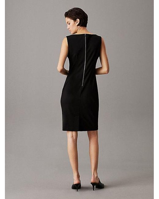 Calvin Klein Black Slim Gathered Dress