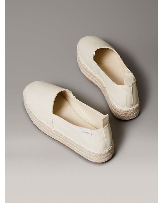 Espadrilles Compensées En Toile Calvin Klein en coloris Natural