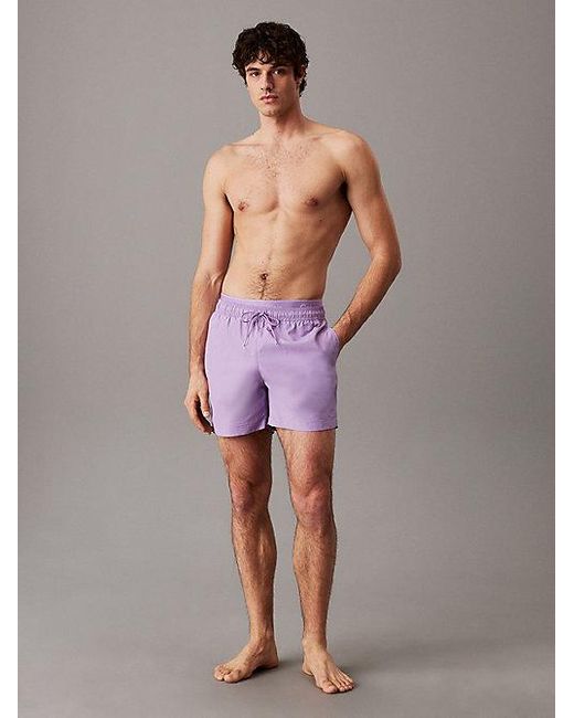 Calvin Klein Zwemshort Met Dubbele Tailleband in het Purple voor heren