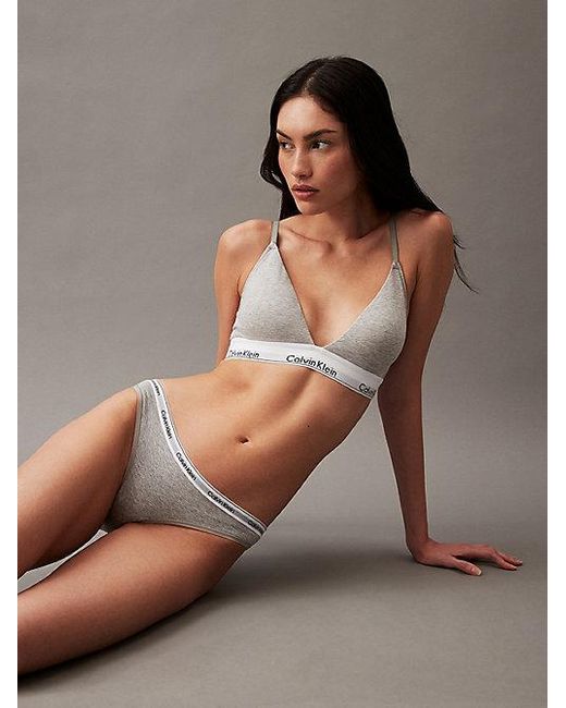 Calvin Klein Gray Bikini Briefs Icon Logo