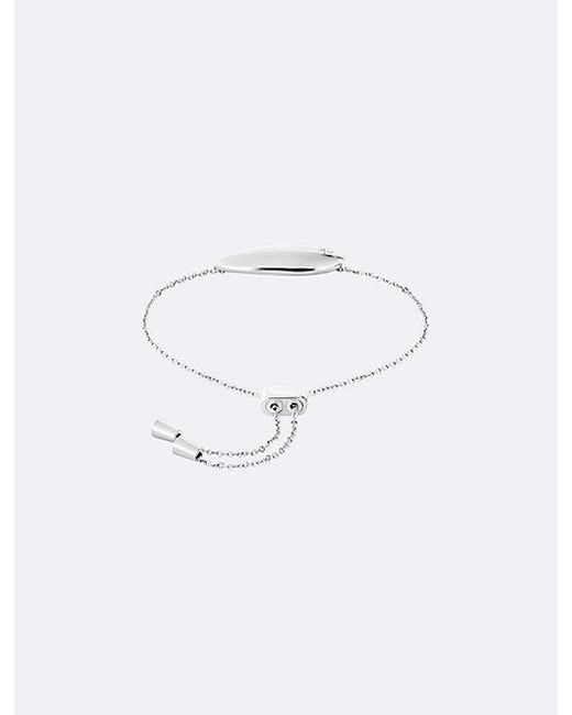 Calvin Klein White Jeans Adjustable Sculpted Bar Bracelet