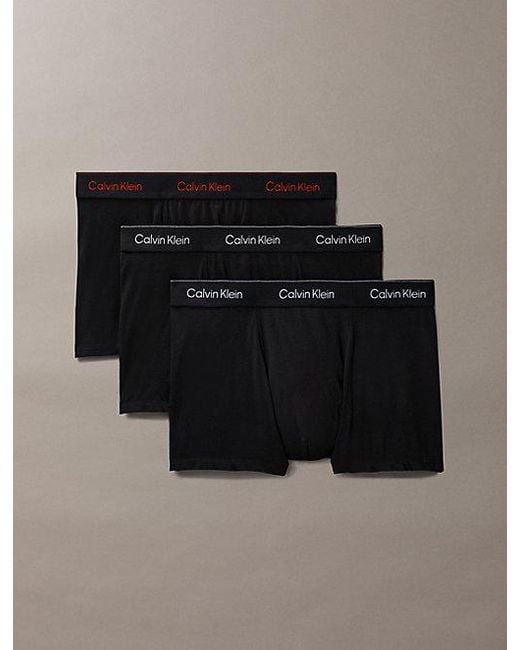 Calvin Klein Multicolor 3 Pack Relaxed Trunks Icon Cotton Stretch for men