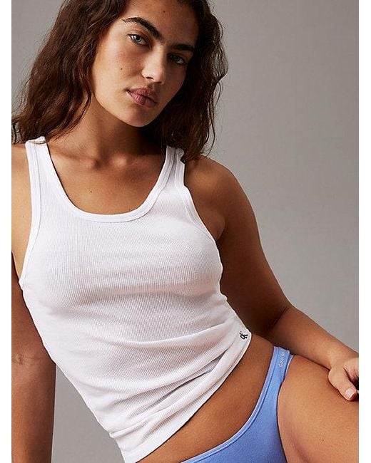 Calvin Klein White Low Rise Bikini Briefs Ideal Cotton