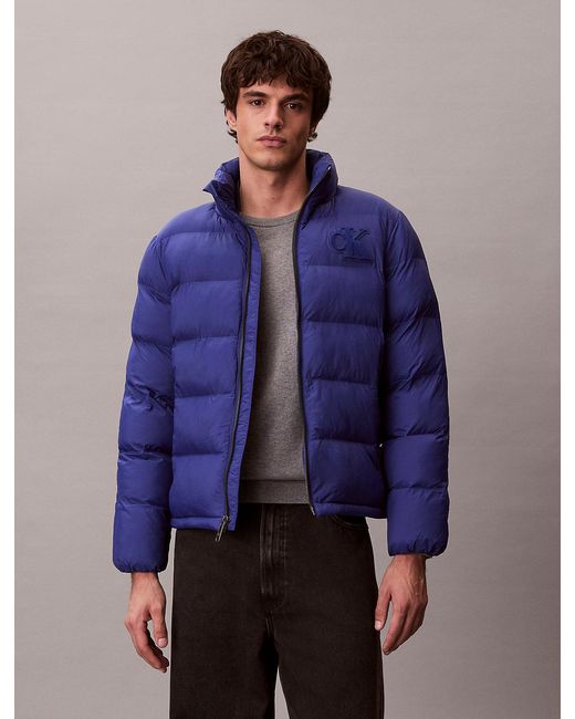 Piumino Con Monogramma di Calvin Klein in Blue da Uomo