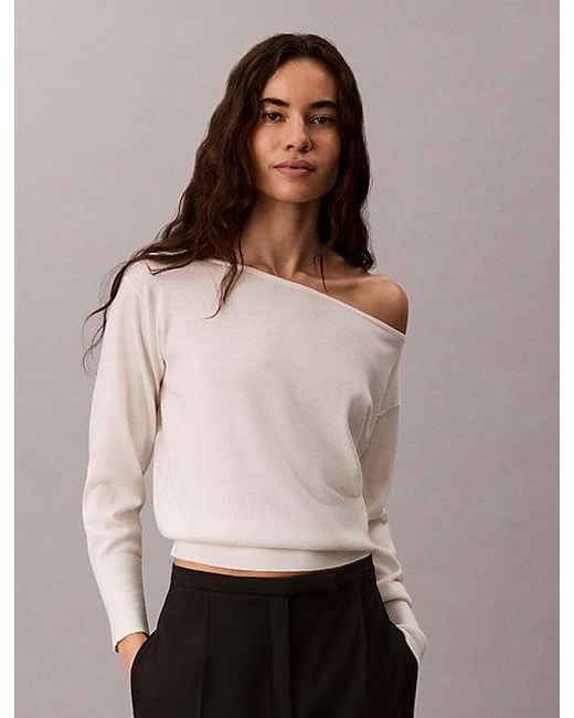 Calvin Klein Multicolor Merino Wool Blend Boat Neck Jumper