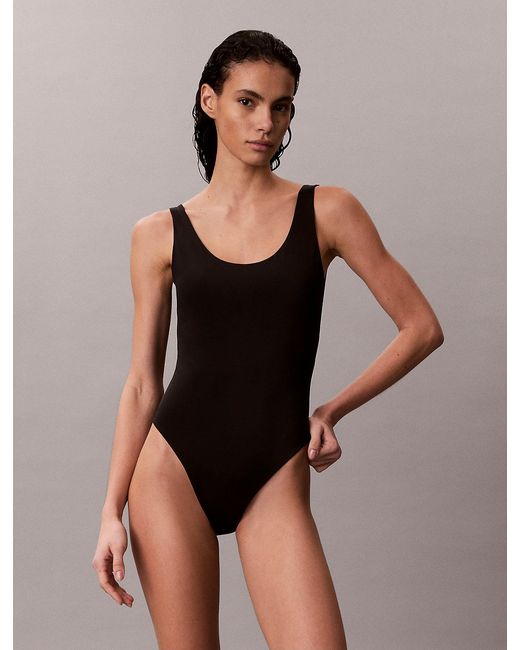 Calvin Klein Black Scoop Back Swimsuit