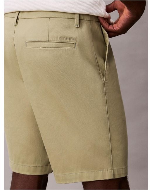 Calvin Klein Natural Refined Stretch Tailored Shorts for men
