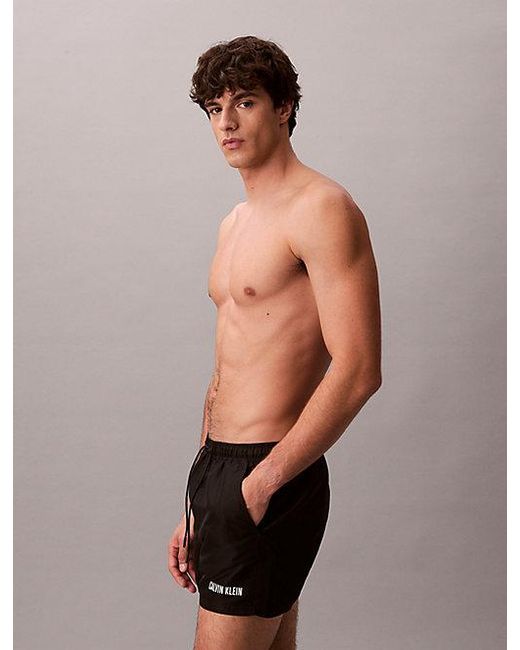 Calvin Klein Black Short Drawstring Swim Shorts Intense Power for men