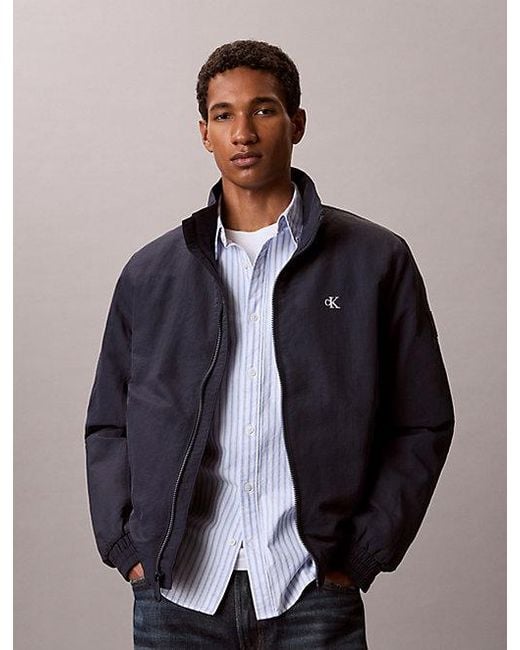Calvin Klein Blue Jeans Padded Nylon Zip Up Jacket for men