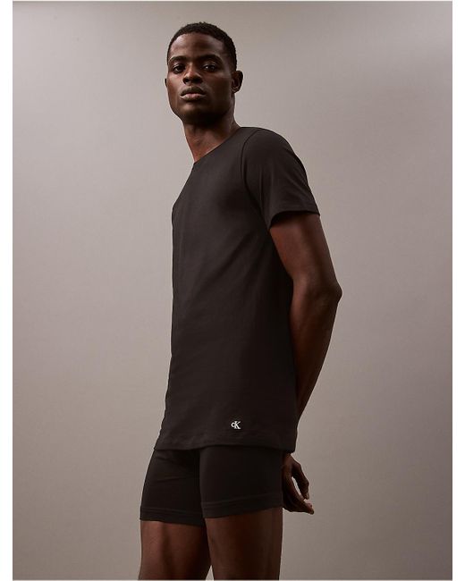 Calvin Klein Black Cotton Classics 3-Pack Classic Fit Crewneck T-Shirt for men