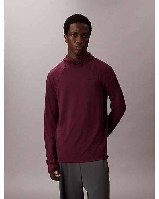 Calvin Klein Sneldrogend T-Shirt Met Capuchon En Duimgat Om in het Purple voor heren