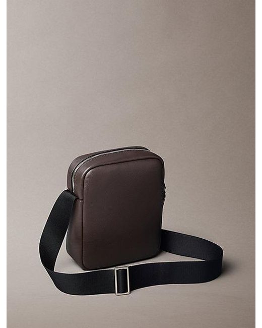 Calvin Klein Brown Micro Pebble Reporter Bag for men