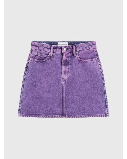 Calvin Klein Purple High Rise Denim Mini Skirt
